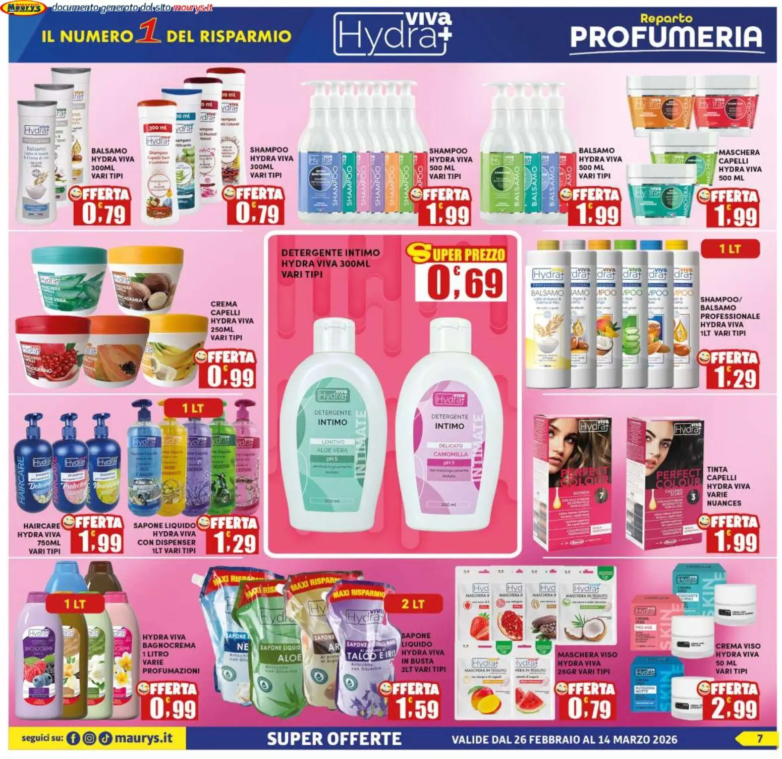 Volantino Maury's del 26.02.2026 | Pagina: 7 | Prodotti: Balsamo, Detergente intimo, Maschera viso, Crema viso