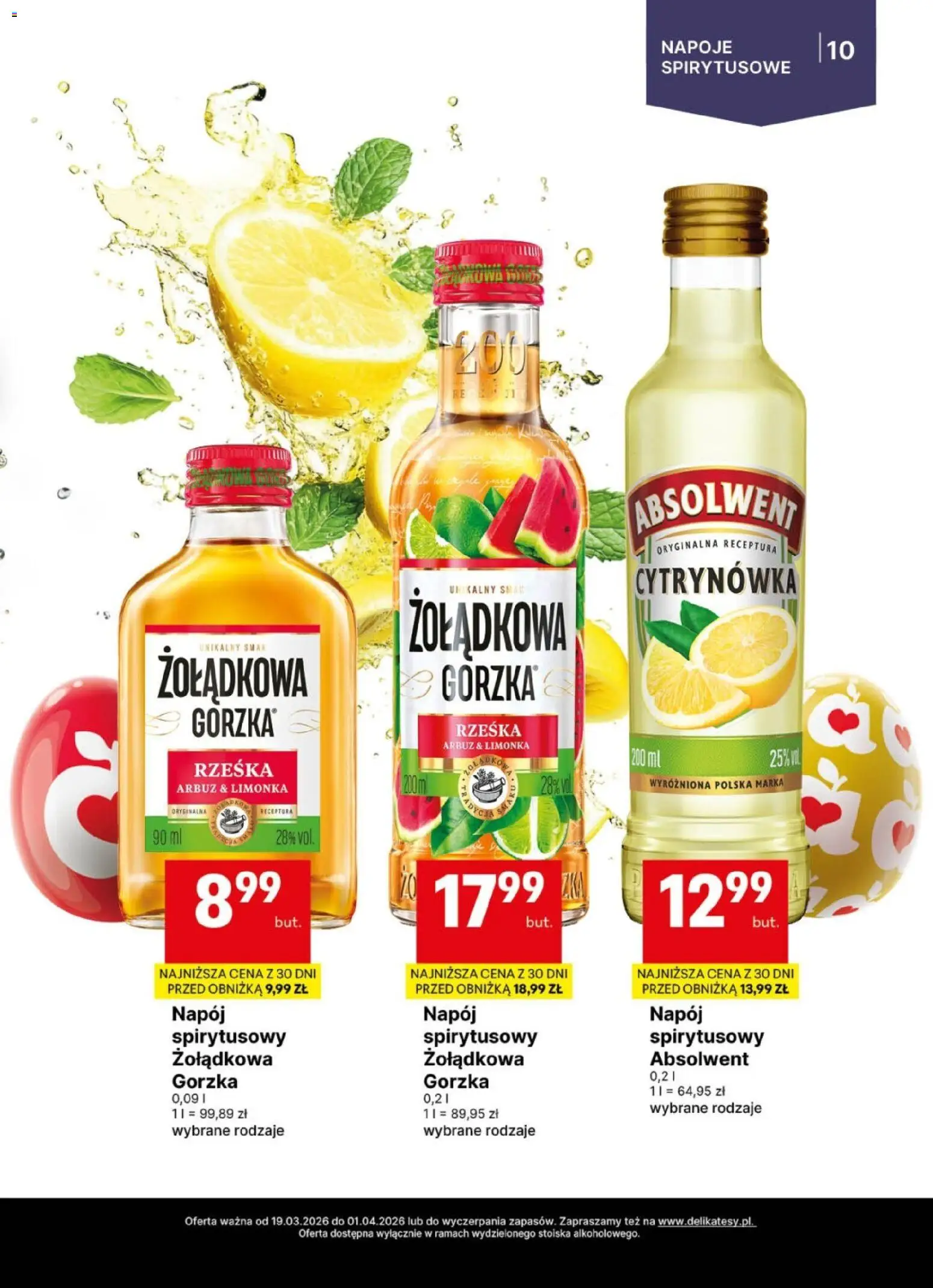 Delikatesy Centrum gazetka - DeliBarek od 19.03.2026 | Strona: 10 | Produkty: Limonka, Arbuz, Napoje