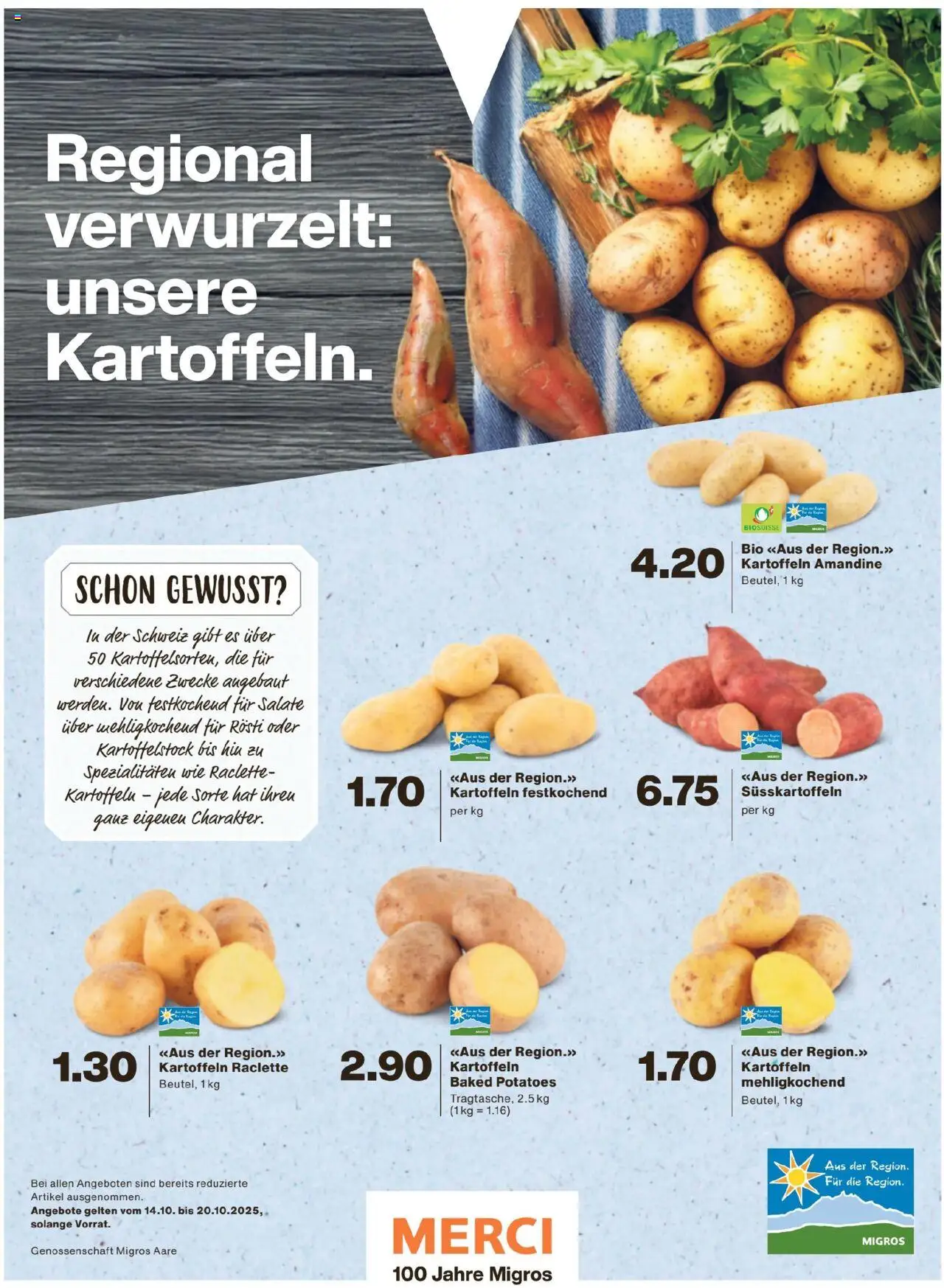 Migros Magazin – gültig ab 13.10.2025 | Seite: 38 | Produkte: Kartoffeln, Raclette