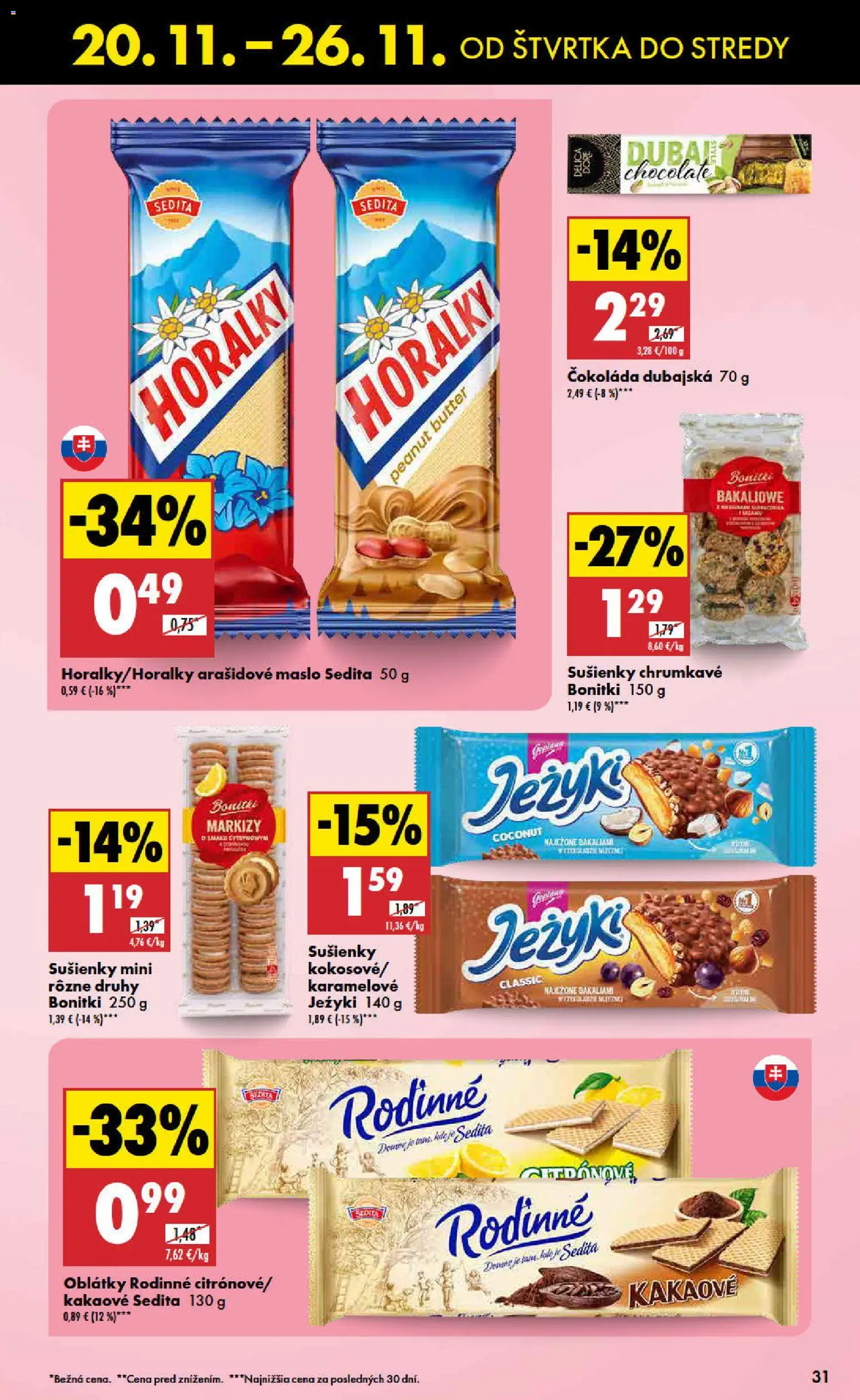 Nové Biedronka akcie – leták je platný od 20.11.2025 | Strana: 31 | Produkty: Maslo, Čokoláda, Horálky