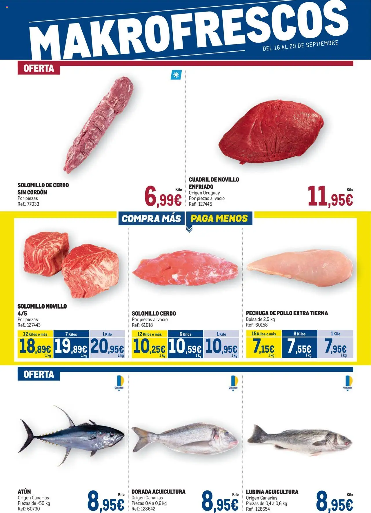 Makro - Fresco │ válido desde el 16.09.2025 | Página: 1 | Productos: Solomillo de cerdo, Cerdo, Bolsa