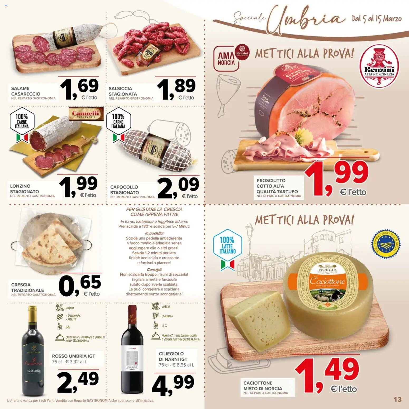 Volantino Todis del 05.03.2026 | Pagina: 13 | Prodotti: Formaggio, Prosciutto, Salsiccia, Friggitrice