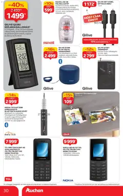 Auchan Hipermarket - Indítsd okosan az évet - amely érvényes a következő dátumtól: 15.01.2026 | Oldal: 30 | Termékek: Fülhallgató, Audio, Kábel