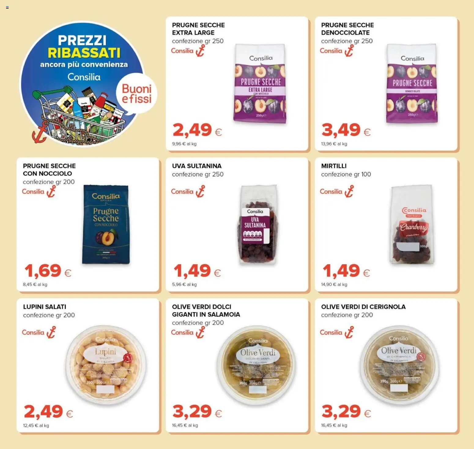 Volantino Oasi del 23.04.2026 | Pagina: 2 | Prodotti: Lupini, Olive, Uva, Mirtilli