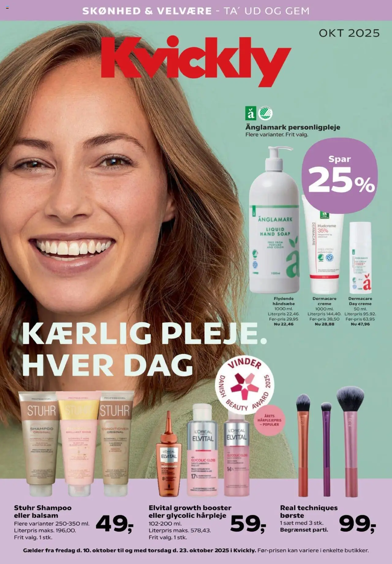 Kvickly tilbudsavis – gyldig fra 10.10.2025 | Side: 1 | Produkter: Børste, Shampoo, Balsam, Creme