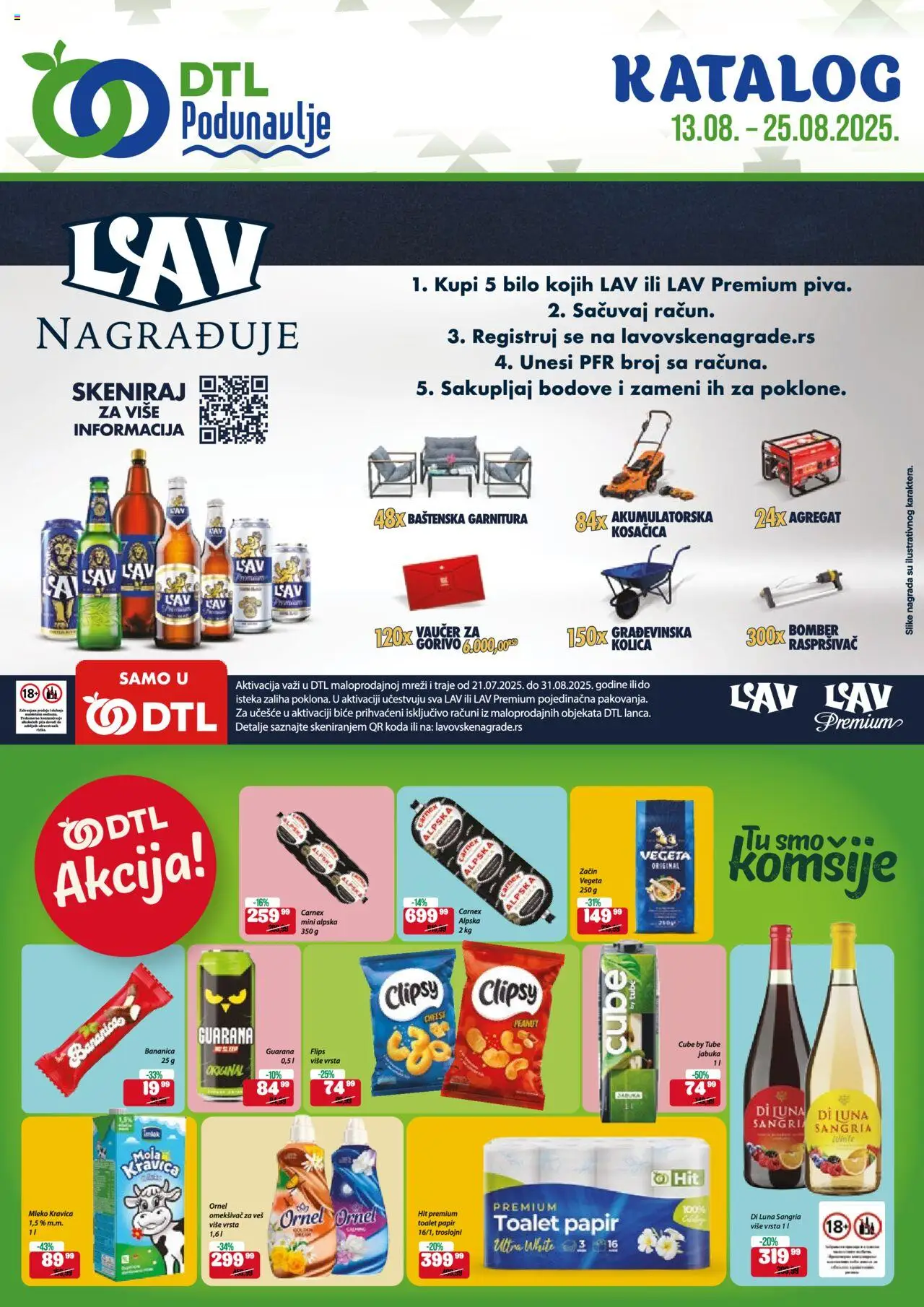 Podunavlje katalog - važi od 13.08.2025 | Strana: 1 | Proizvode: Toalet papir, Kolica, Guarana, Omekšivač za veš