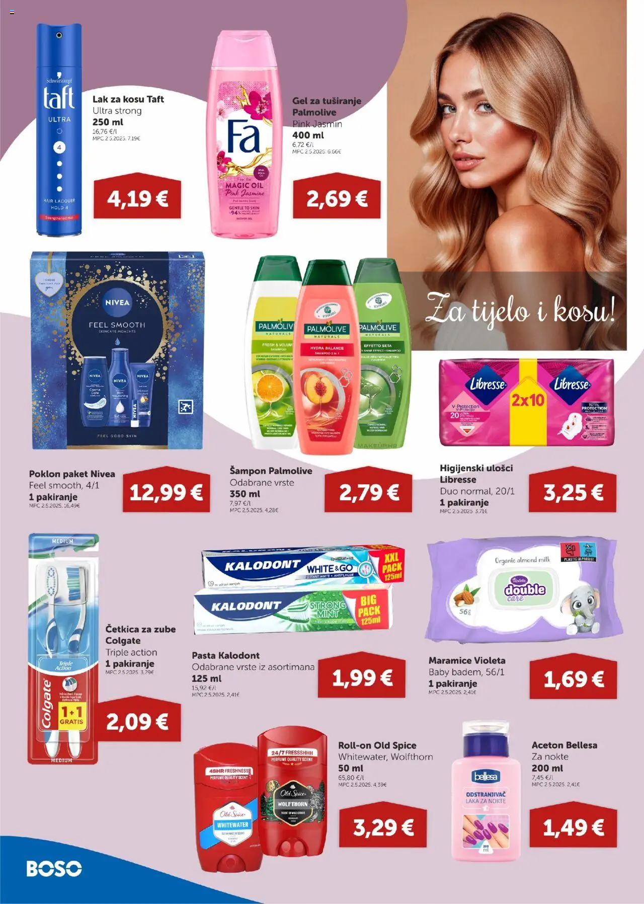 Boso katalog | vrijedi od 14.08.2025 | Stranica: 14 | Proizvodi: Higijenski ulošci, Gel za tuširanje, Četkica za zube, Old Spice