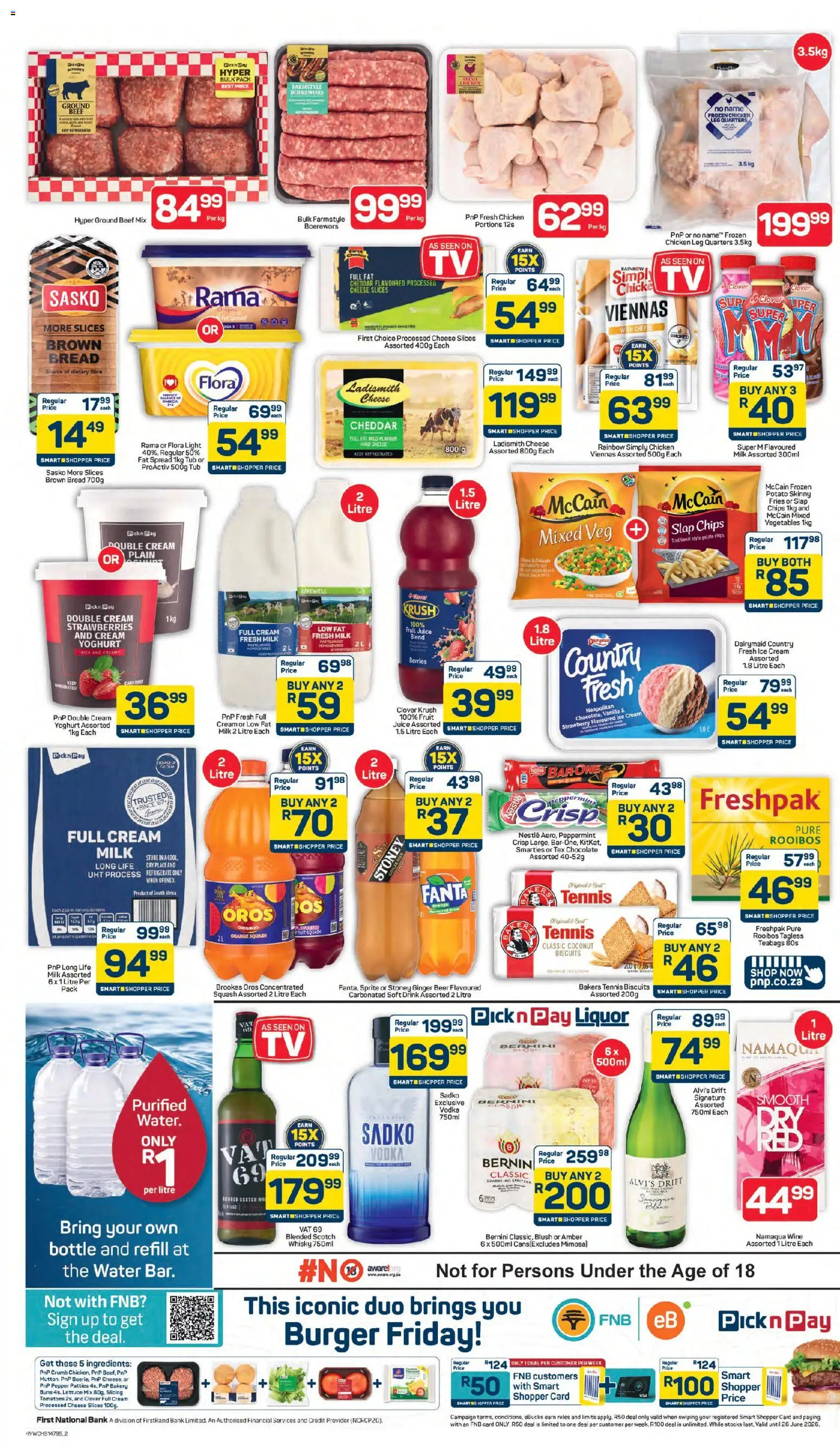 New Pick n Pay catalogue – valid from 09.04.2026 | Page: 2 | Products: Boerewors, Wine, Chicken, Fanta