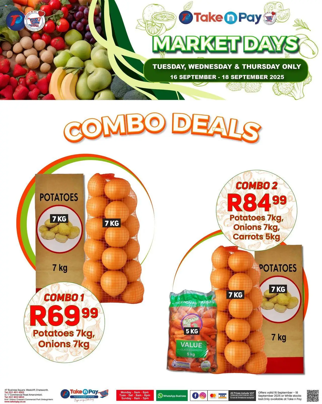 New Take n Pay catalogue – valid from 16.09.2025 | Page: 6 | Products: Carrots, Potatoes, Onions