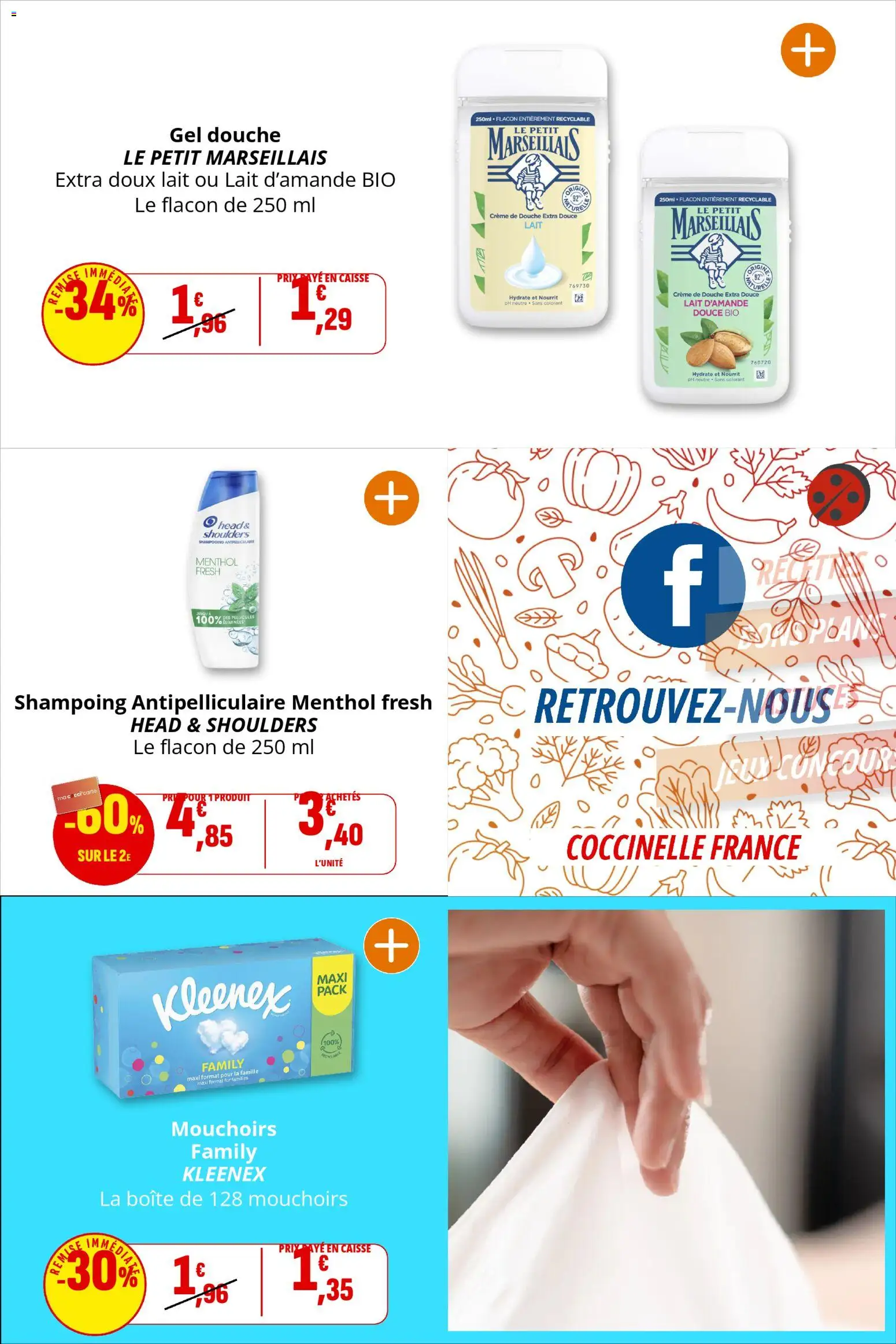 {H1} | Page: 42 | Produits: Lait d'amande, Shampooing, Gel douche, Crème