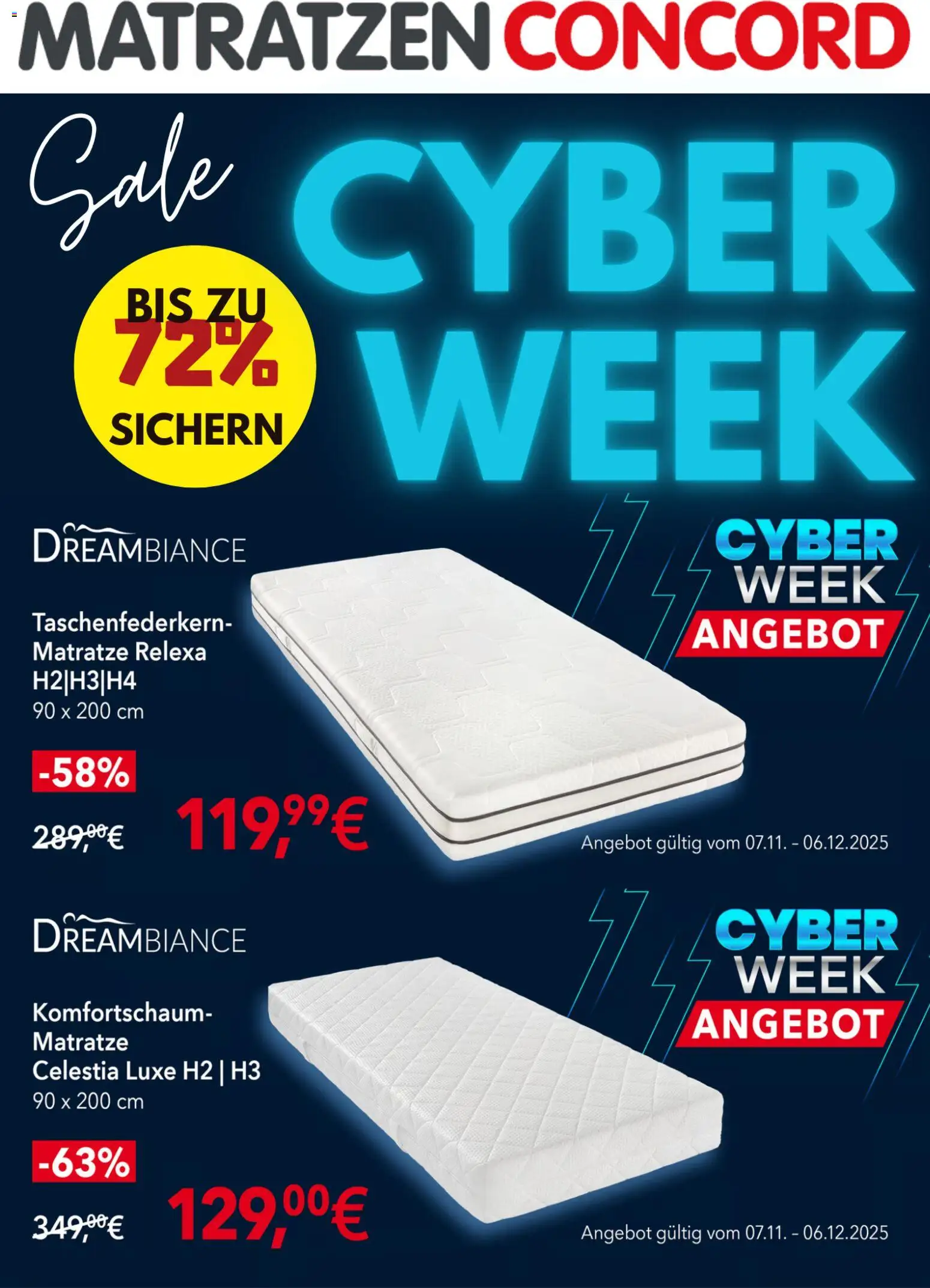 Matratzen Concord Cyber Monday gültig ab 03.12.2025 | Seite: 1 | Produkte: Matratze