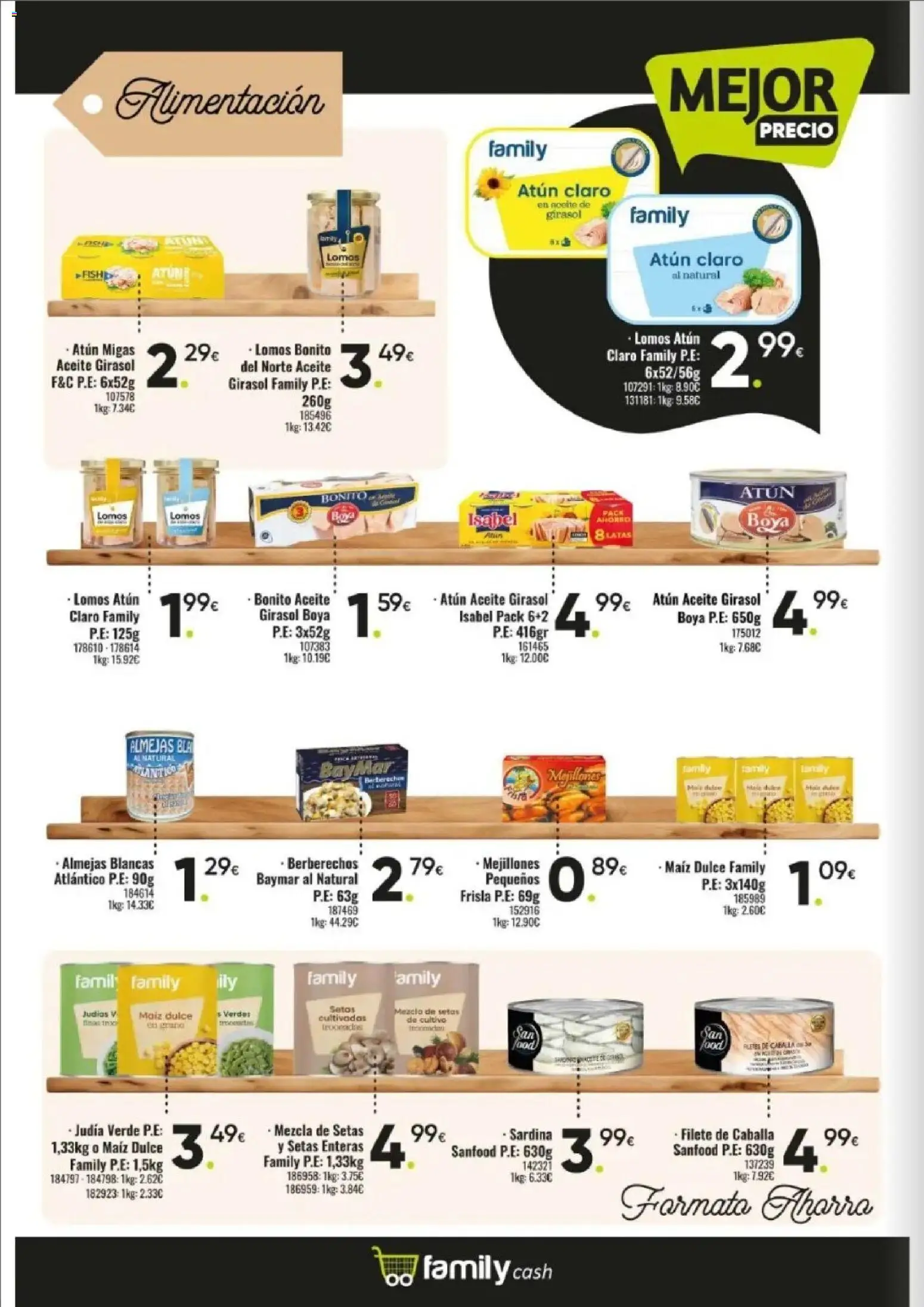 Family Cash folleto │ válido desde el 12.01.2026 | Página: 8 | Productos: Berberechos, Aceite, Filete, Σταθμός εργασίας