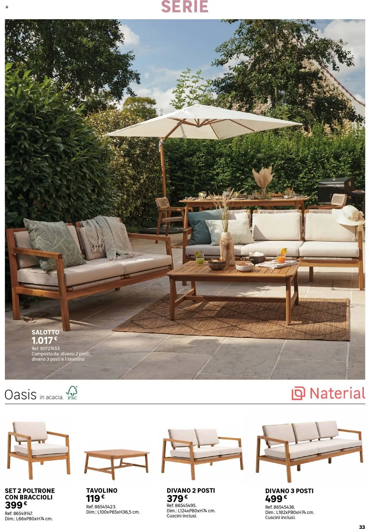Volantino Leroy Merlin del 02.06.2025 | Pagina: 33 | Prodotti: Tavolino, Braccioli, Divano