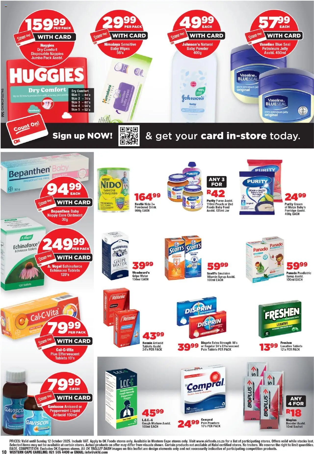 New OK Foods catalogue – valid from 24.09.2025 | Page: 10 | Products: Cream, Baby food, Water, Nappies