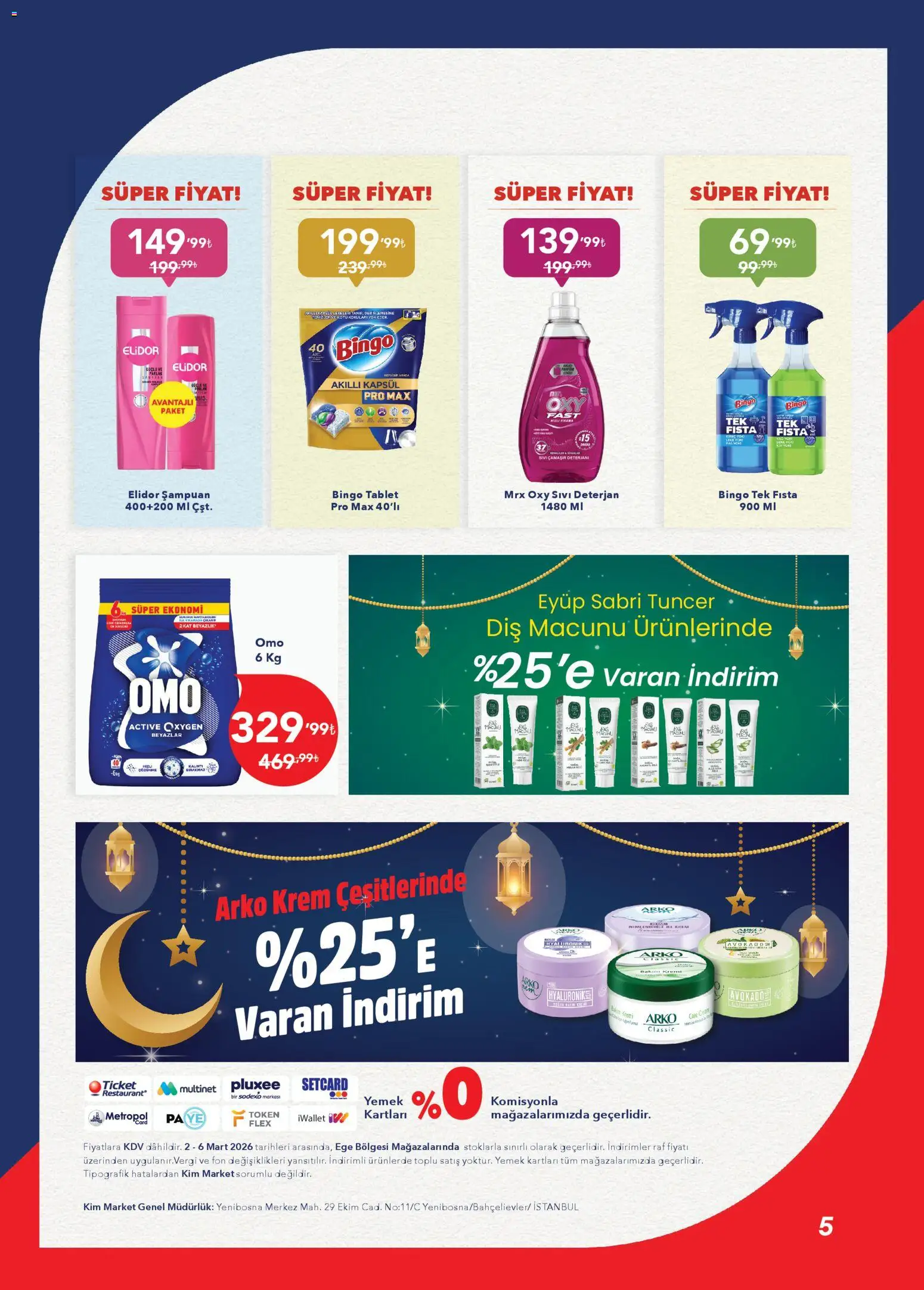 Kim Market Katalog - Ege Insert - 02.03.2026 tarihinden itibaren geçerlidir | Sayfa: 5 | Ürünler: Şampuan, Deterjan, Avokado, Tablet