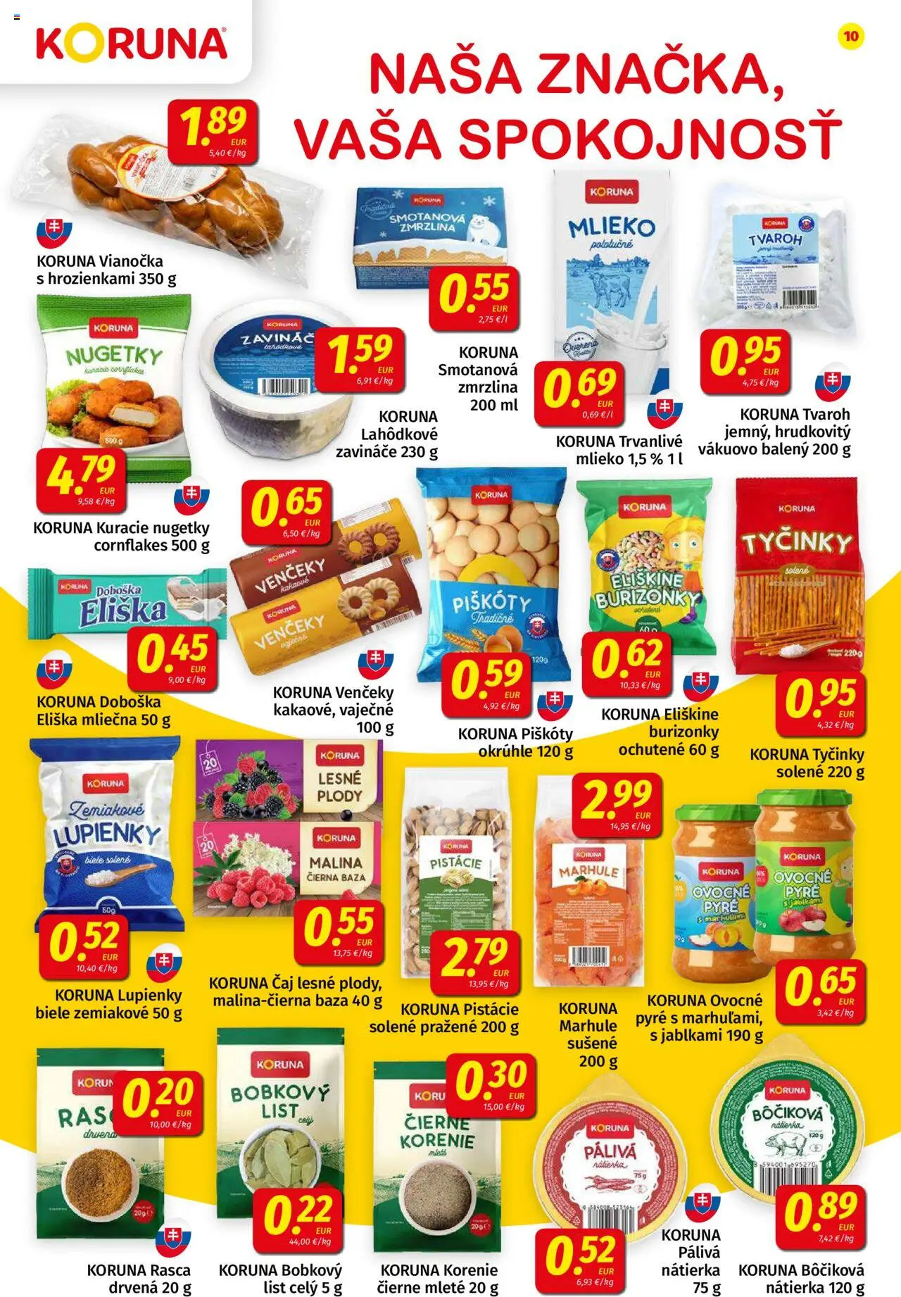 Nové Koruna akcie – leták je platný od 12.09.2025 | Strana: 10 | Produkty: Mlieko, Korenie, Pistácie, Marhule