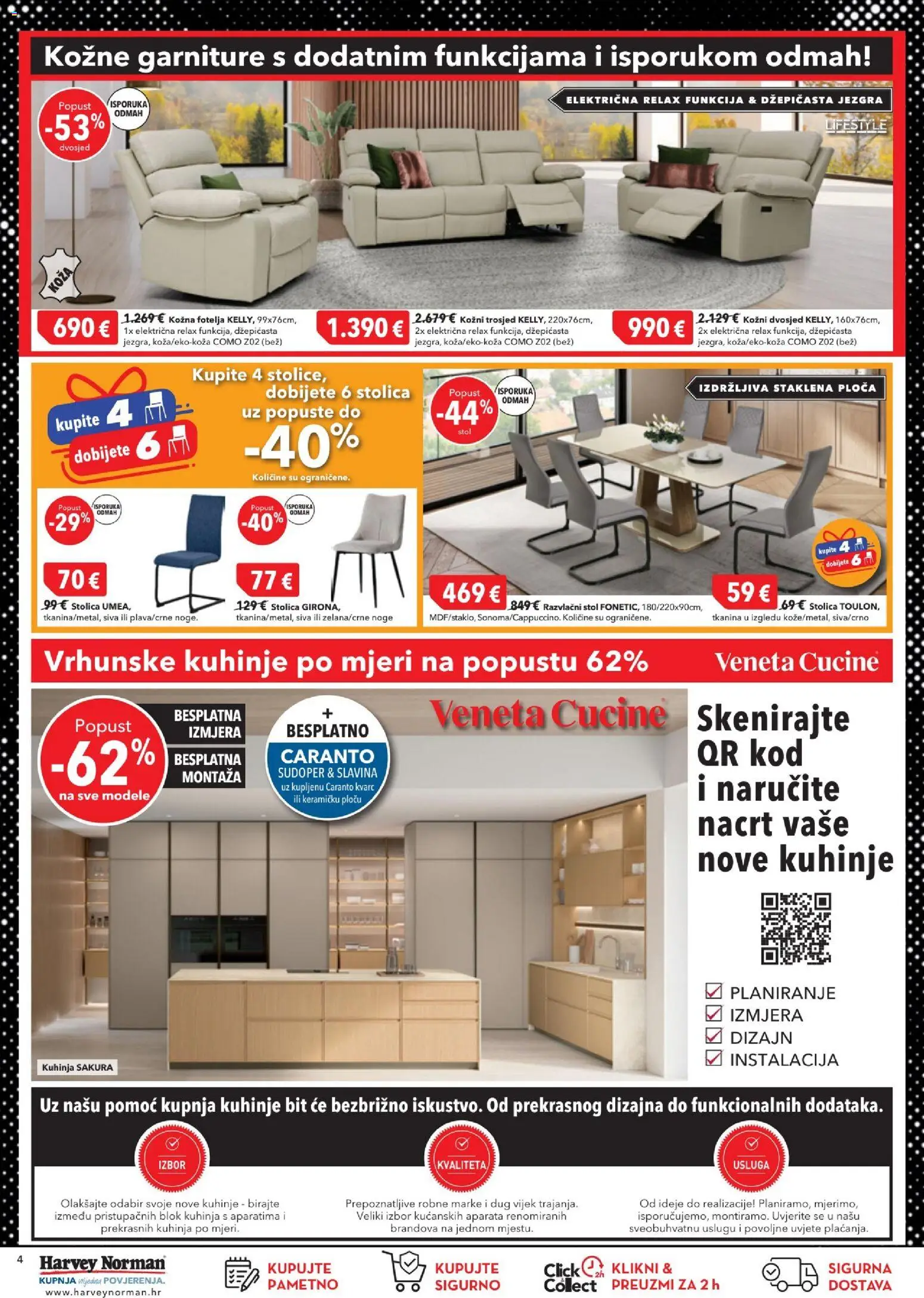 Harvey Norman katalog | vrijedi od 13.11.2025 | Stranica: 4 | Proizvodi: Fotelja, Stol, Dvosjed, Kuhinja