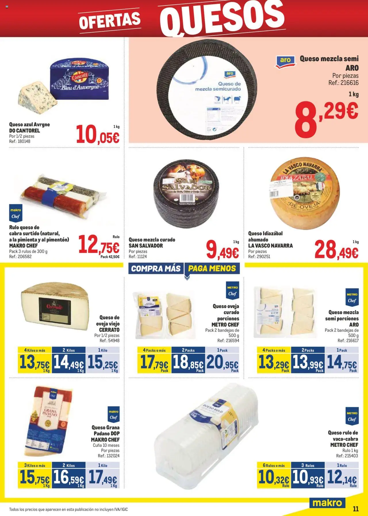 Makro - Precios Canarias │ válido desde el 04.08.2025 | Página: 11 | Productos: Queso, Cuna