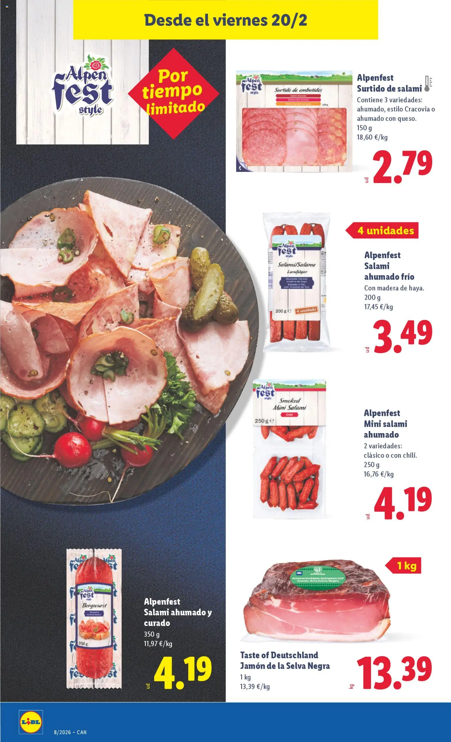 Lidl - Canarias  │ válido desde el 16.02.2026 | Página: 42 | Productos: Jamón, Νυχτικό, Salami