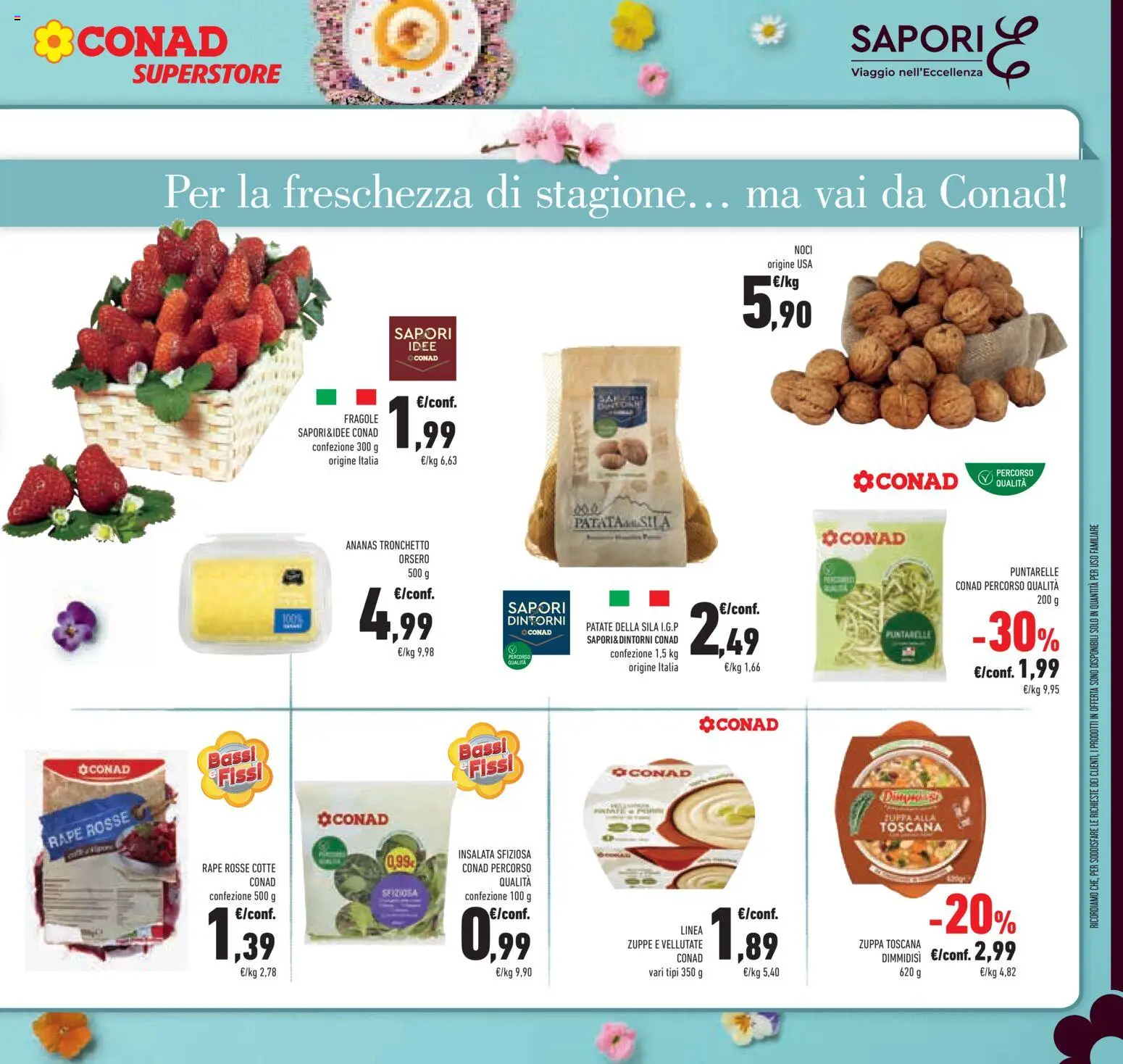 Volantino Conad del 25.03.2026 | Pagina: 21 | Prodotti: Fragole, Insalata, Patate, Noci