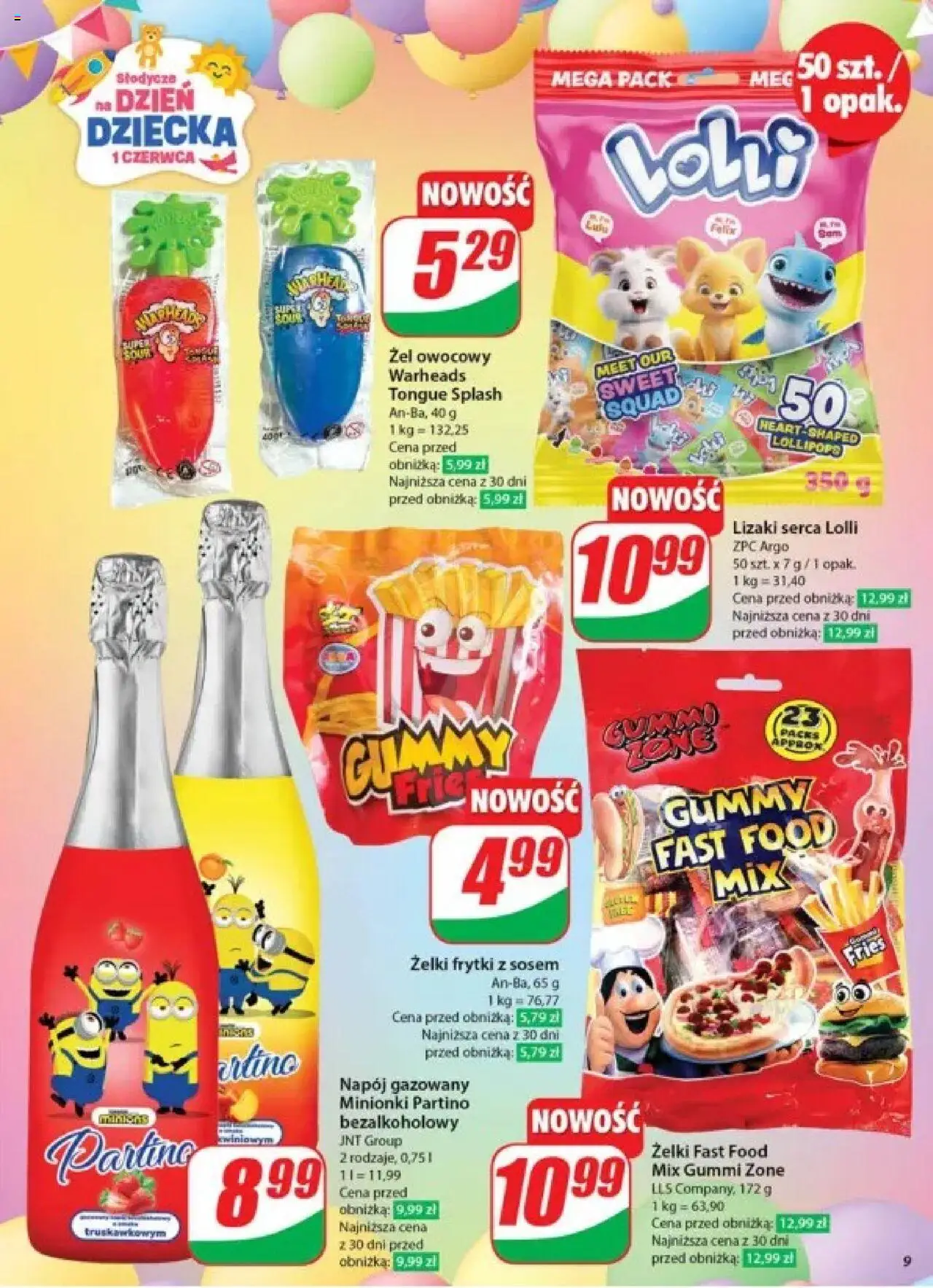Dino Gazetka od 28.05.2025 | Strona: 9 | Produkty: Słodycze, Żelki, Lizaki, Frytki