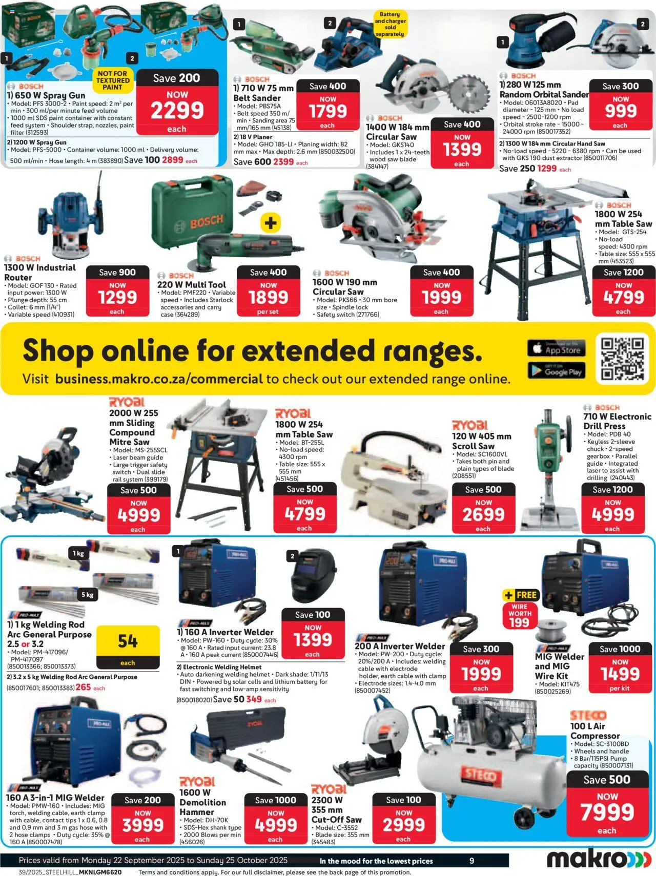 New Makro catalogue – valid from 22.09.2025 | Page: 9 | Products: Router, Belt, Paint, Table
