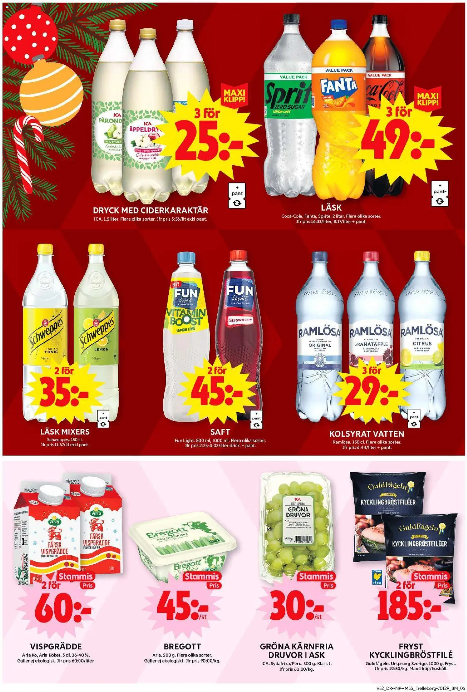 ICA Maxi reklamblad aktuell från 22.12.2025 | Sida: 6 | Produkter: Galler, Bregott, Fanta, Vispgrädde