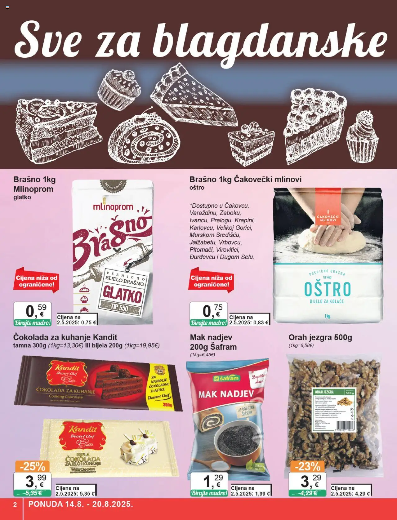 KTC katalog | vrijedi od 14.08.2025 | Stranica: 2 | Proizvodi: Čokolada, Brašno, Mak, Orah
