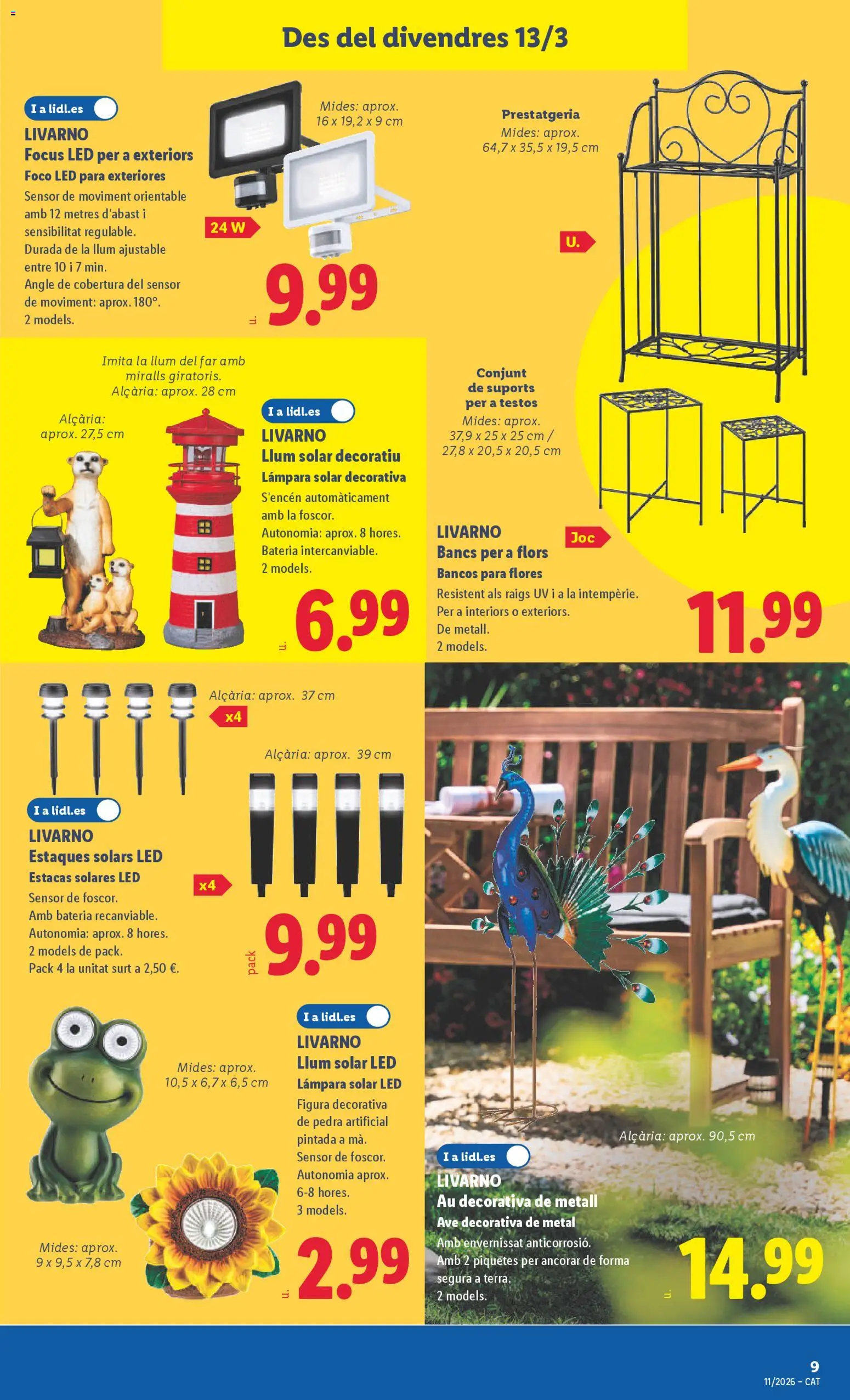 Lidl folleto de bazar │ válido desde el 09.03.2026 | Página: 19 | Productos: Batería, Lámpara
