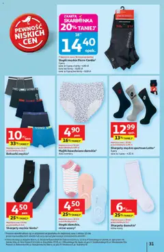 Auchan Gazetka - Pewność niskich cen Hipermarket od 24.07.2025 | Strona: 31 | Produkty: Karta, Majtki, Skarpety, Bokserki
