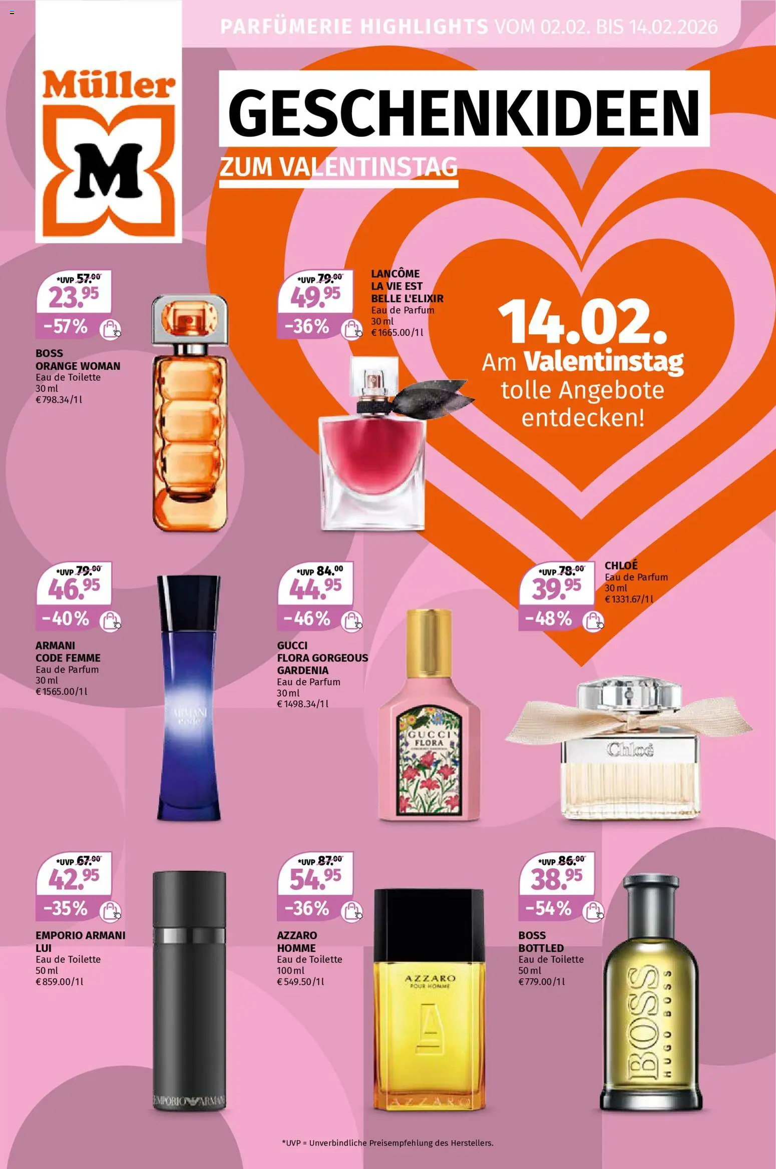 Müller Parfümerie Angebote gültig ab 02.02.2026 | Seite: 1 | Produkte: Toilette, Parfüm, Eau de Toilette