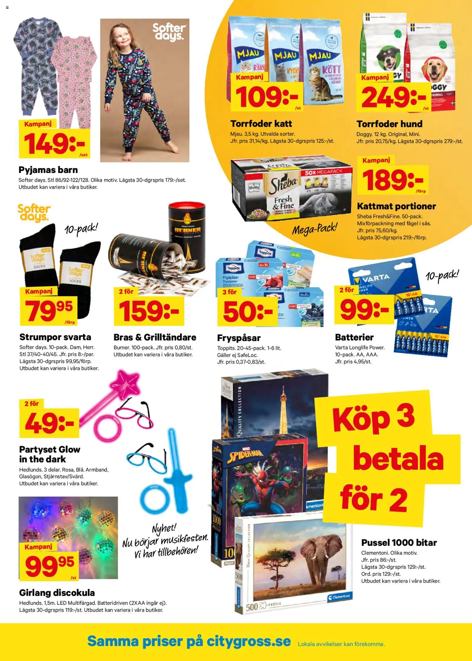 City Gross reklamblad aktuell från 26.01.2026 | Sida: 8 | Produkter: Grilltändare, Galler, Strumpor, Pyjamas