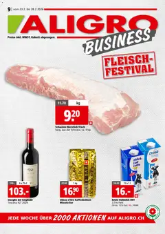 Aligro Aktionen Business Schlieren, Gossau SG, Frauenfeld, Rapperswil-Jona, Sargans, Bern, Brüttisellen, Pratteln, Emmen, Spreitenbach ab 23.02.2026 gültig