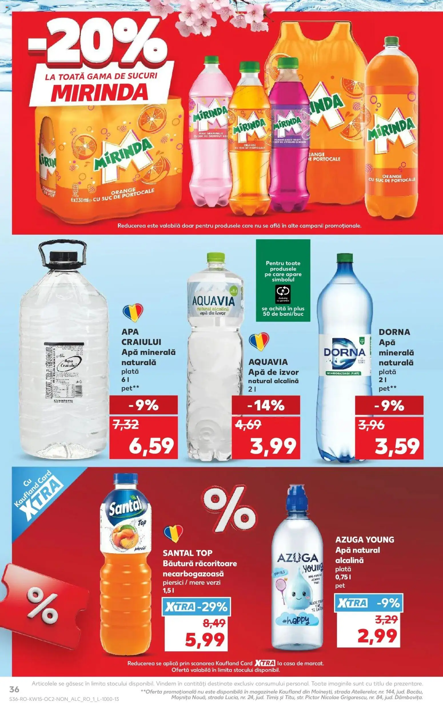 Noul catalog Kaufland – valabil de la 08.04.2026 | Pagină: 36 | Produse: Yazı tahtası kalemi, Suc, Mere, Apă