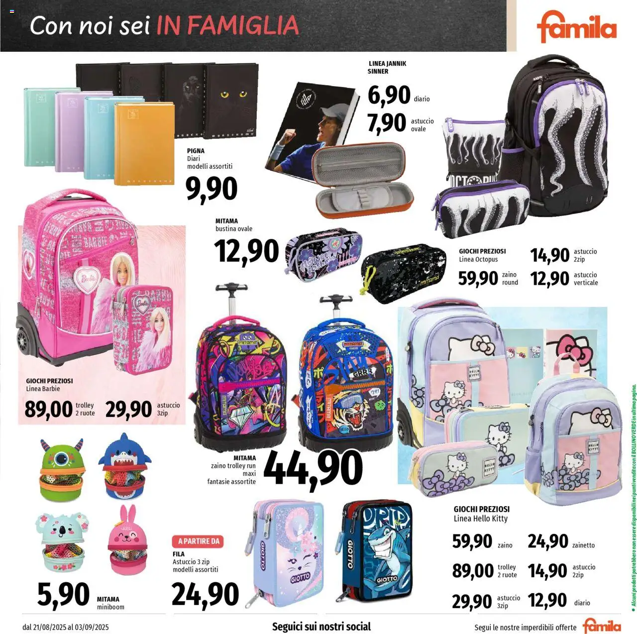 Volantino Famila del 21.08.2025 | Pagina: 23 | Prodotti: Zaino, Astuccio, Trolley