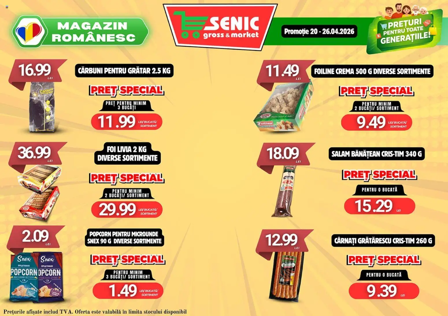 Noul catalog Senic – valabil de la 20.04.2026 | Pagină: 3 | Produse: Grătar, Cremă, Salam, Cârnați