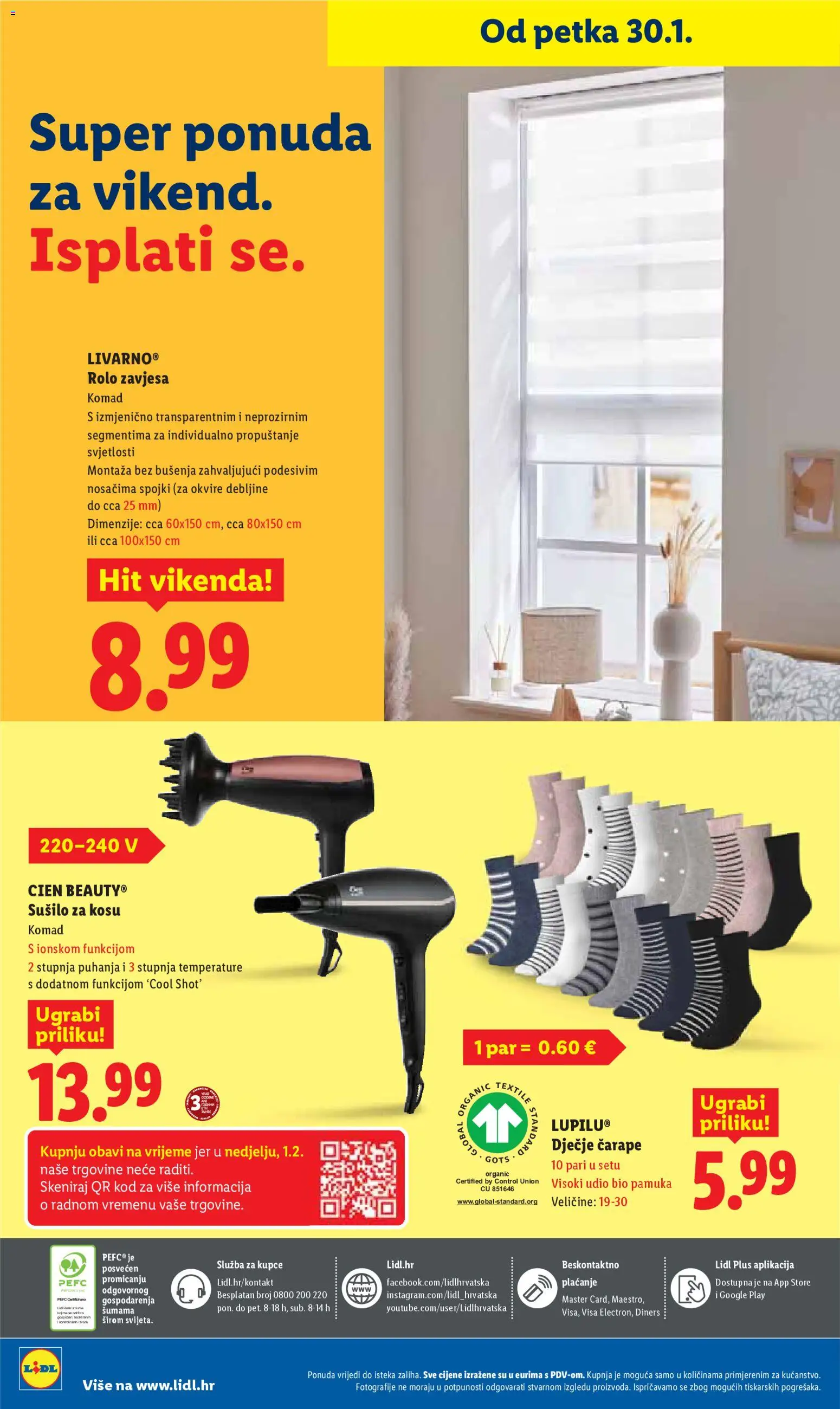 Lidl katalog | vrijedi od 26.01.2026 | Stranica: 56 | Proizvodi: Rolo zavjesa, Sušilo za kosu, Zavjesa, Čarape