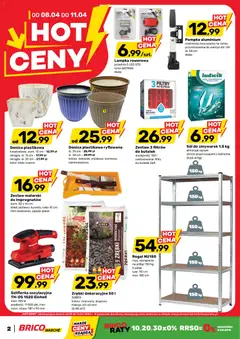 Pogląd oferty "Brico Marché gazetka" - ważna od 08.04.2026 | Strona: 2 | Produkty: Pędzel, Sól do zmywarek, Szlifierka oscylacyjna, Lampa