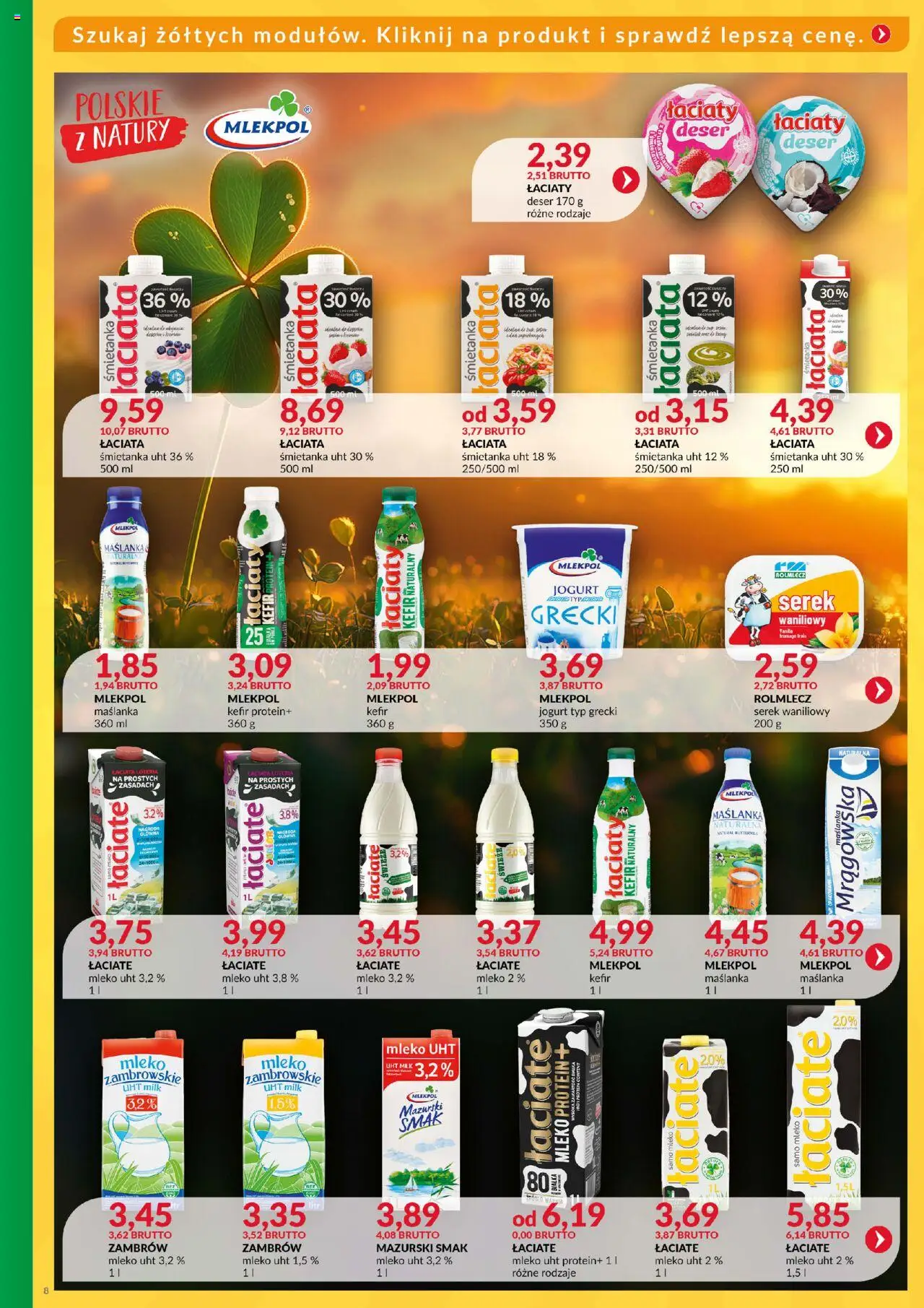 Eurocash Gazetka - Katalog Artykułów Spożywczych od 01.06.2025 | Strona: 8 | Produkty: Kefir, Maślanka, Kefir naturalny, Mleko