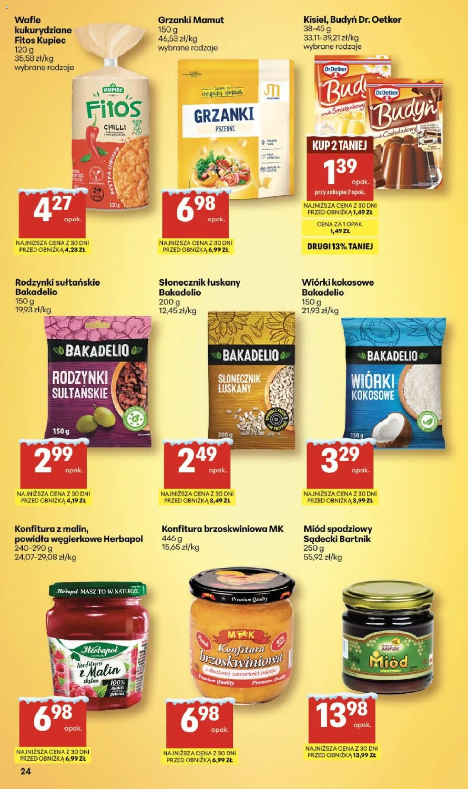 Delikatesy Centrum Gazetka od 29.01.2026 | Strona: 24 | Produkty: Wiórki kokosowe, Wafle, Powidła, Rodzynki