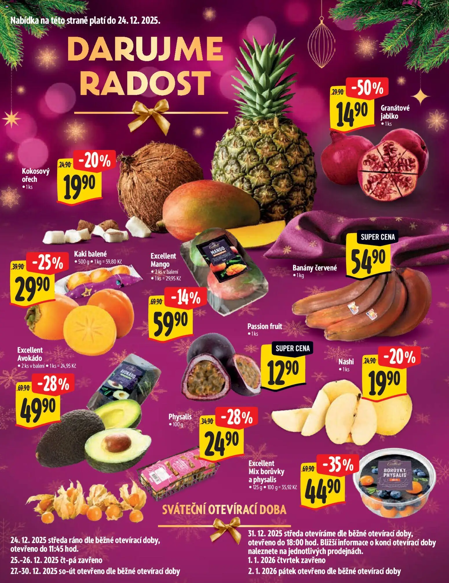 Albert katalog - Supermarket - Delikatesy od 03.12.2025 | Strana: 28 | Produkty: Mango, Granátové jablko, Banány, Kaki
