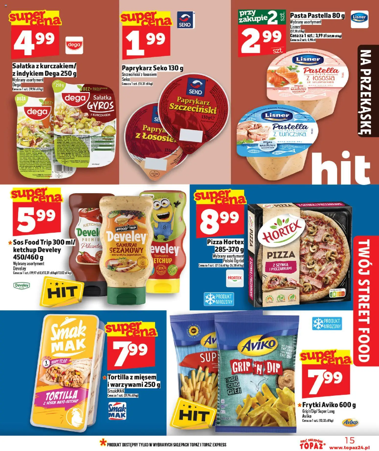 Topaz gazetka - MAZ od 09.04.2026 | Strona: 15 | Produkty: Ketchup, Tortilla, Sałatka, Sos
