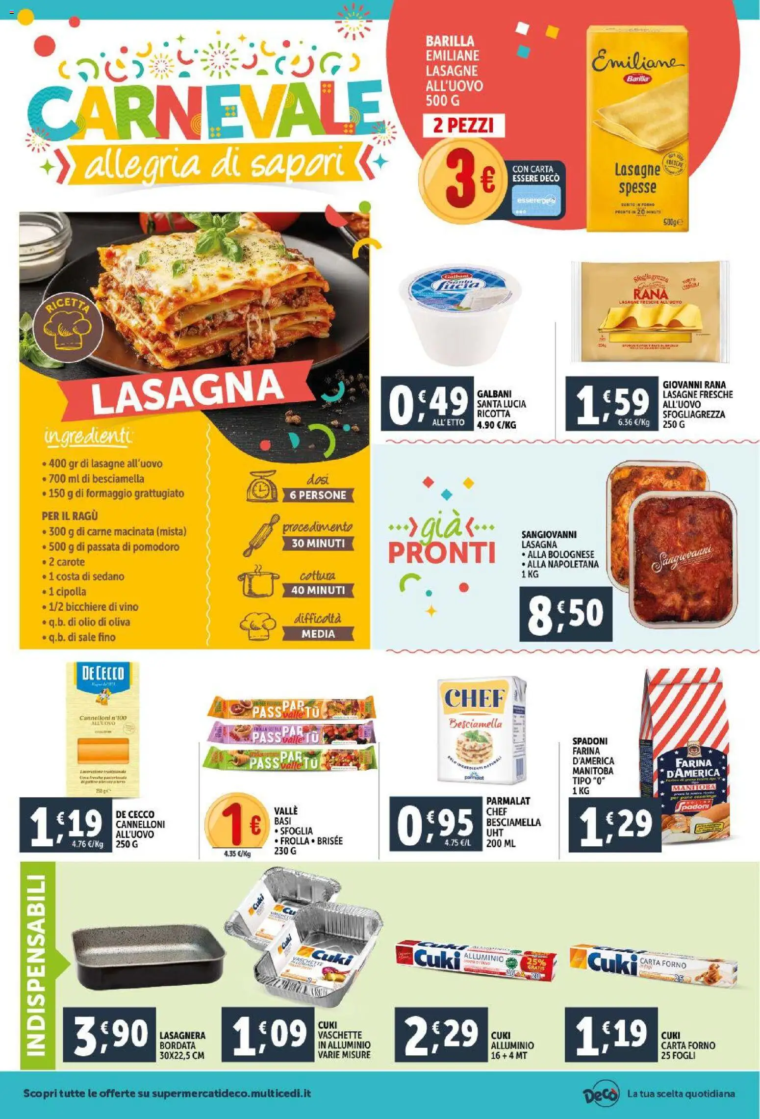 Volantino Decò del 11.02.2026 | Pagina: 14 | Prodotti: Sedano, Vino, Lasagna, Passata di pomodoro