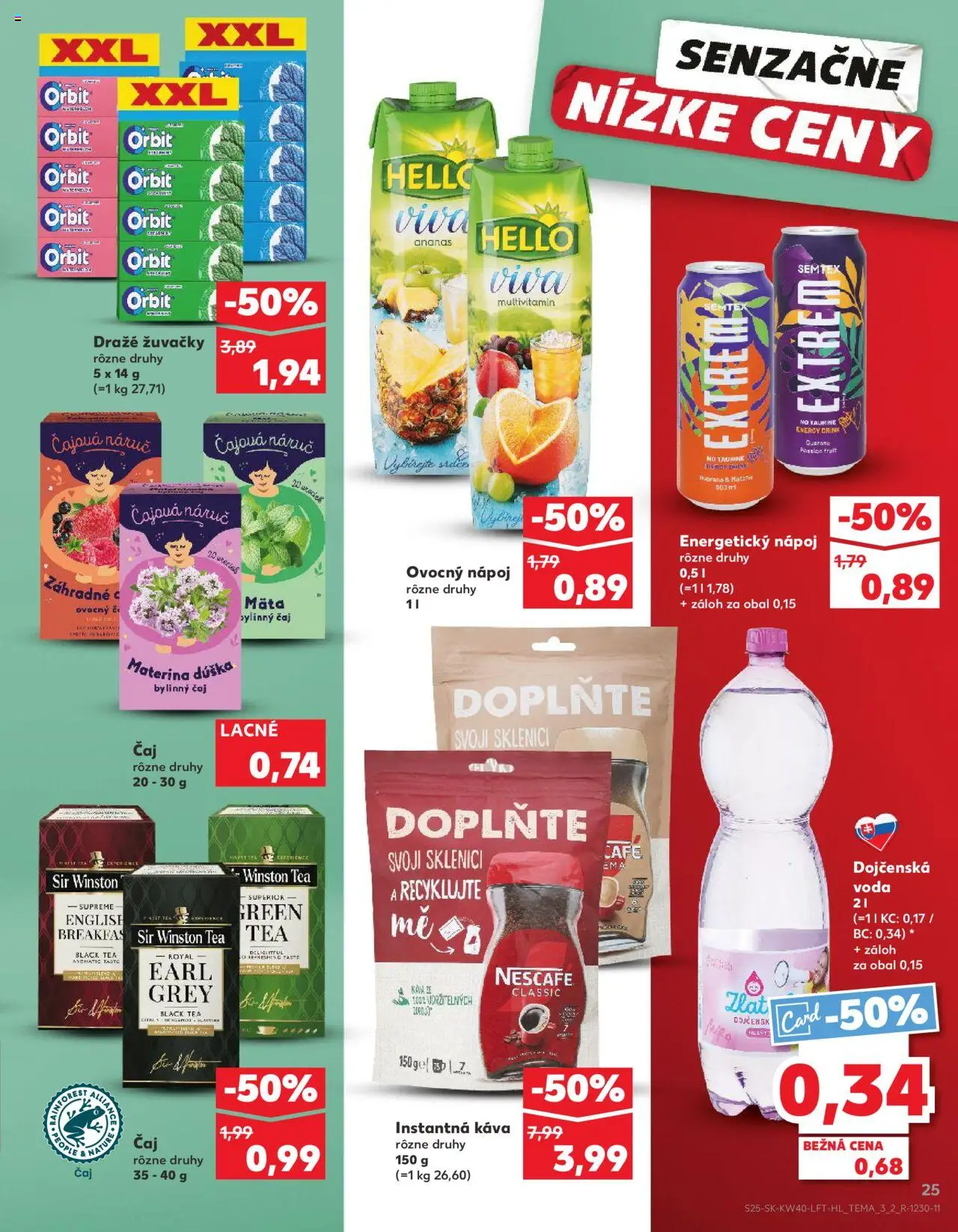 Nové Kaufland akcie – leták je platný od 02.10.2025 | Strana: 25 | Produkty: Káva, Ananás, Voda, Energetický nápoj