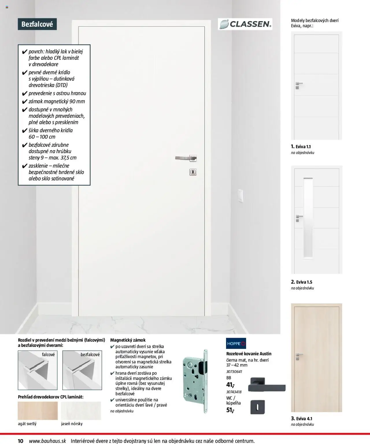 Nové Bauhaus akcie – leták je platný od 08.09.2025 | Strana: 10 | Produkty: Kovanie, Dvere, Interiérové dvere