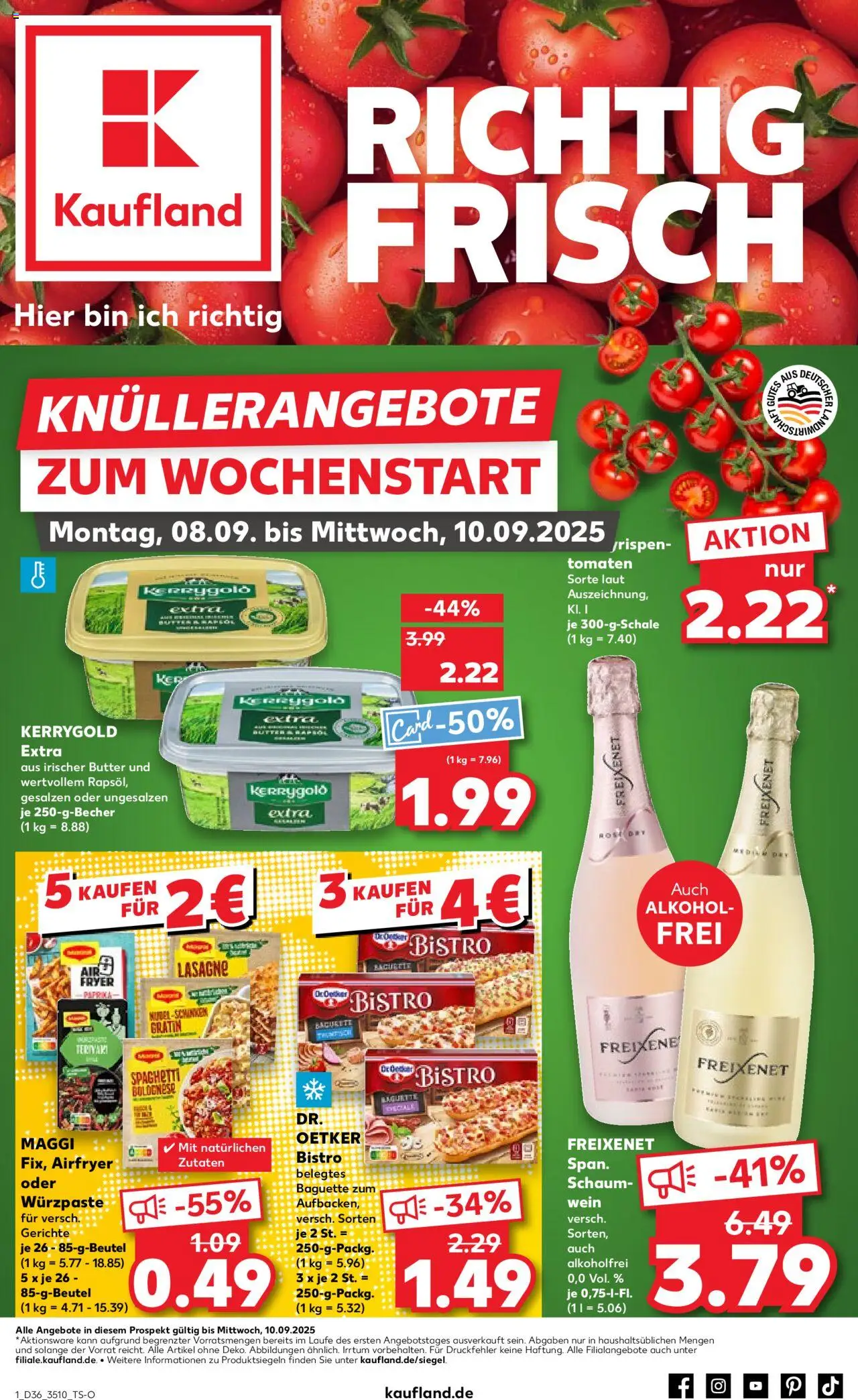 Kaufland prospekt Zeitz	 – gültig ab 07.09.2025 | Seite: 1 | Produkte: Butter, Freixenet, Rapsöl, Paprika