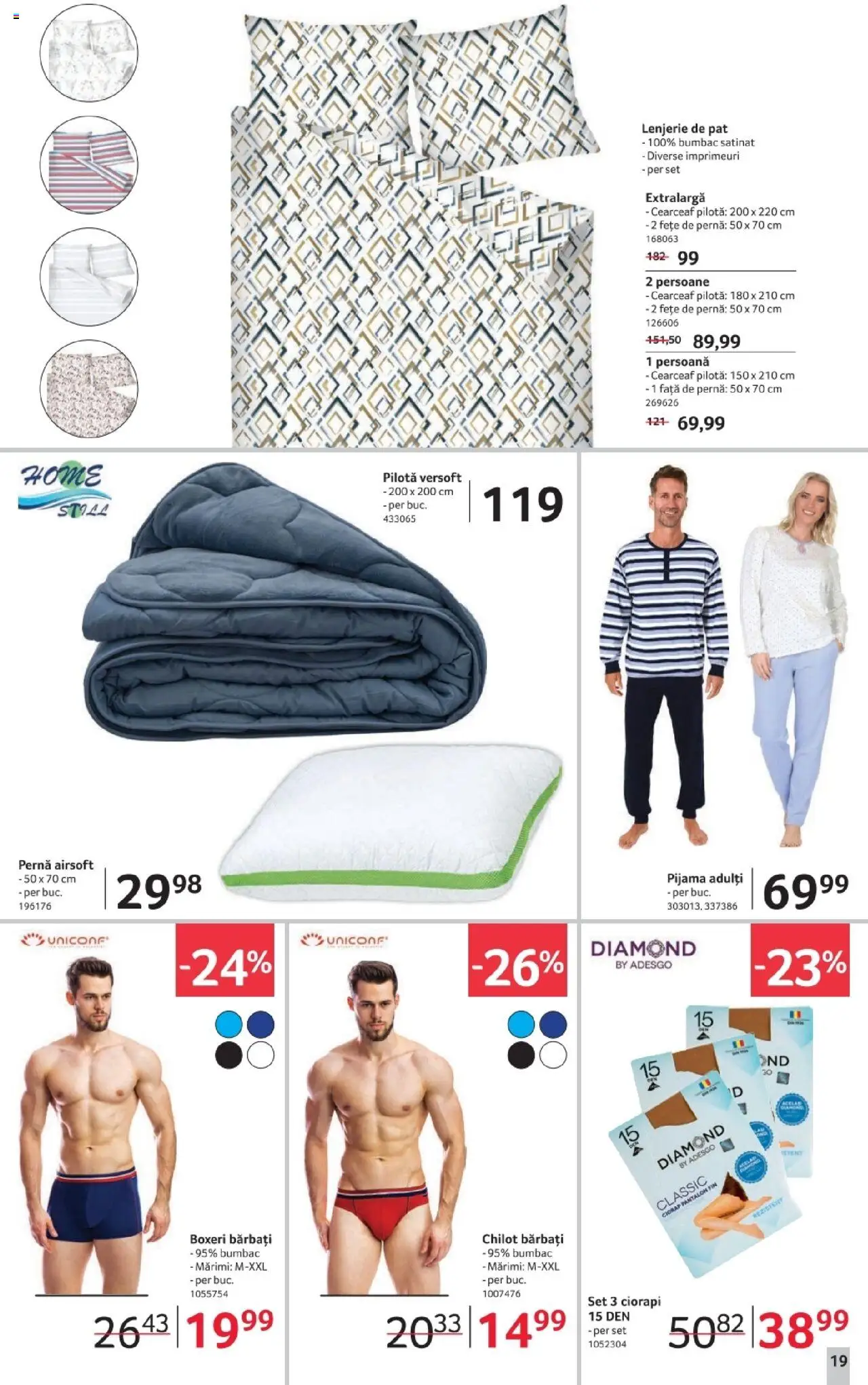 Noul catalog Selgros – valabil de la 03.10.2025 | Pagină: 19 | Produse: Pat, Pernă, Față de pernă, Boxeri