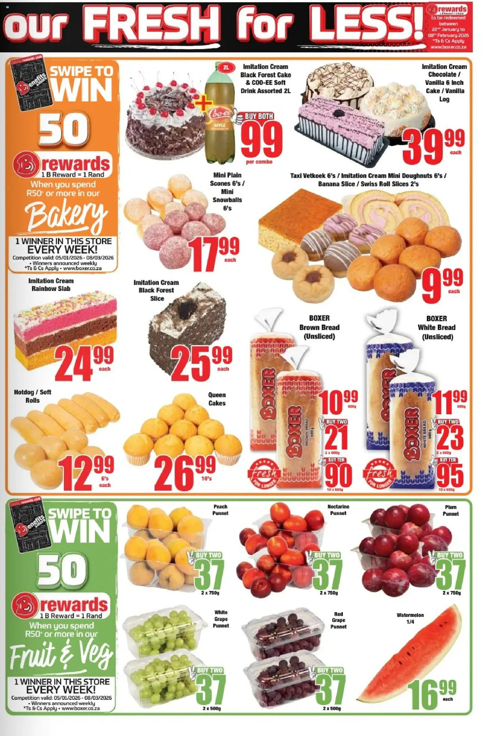 New Boxer catalogue – valid from 05.01.2026 | Page: 3 | Products: Cake, Bakery, Chocolate, Fruit