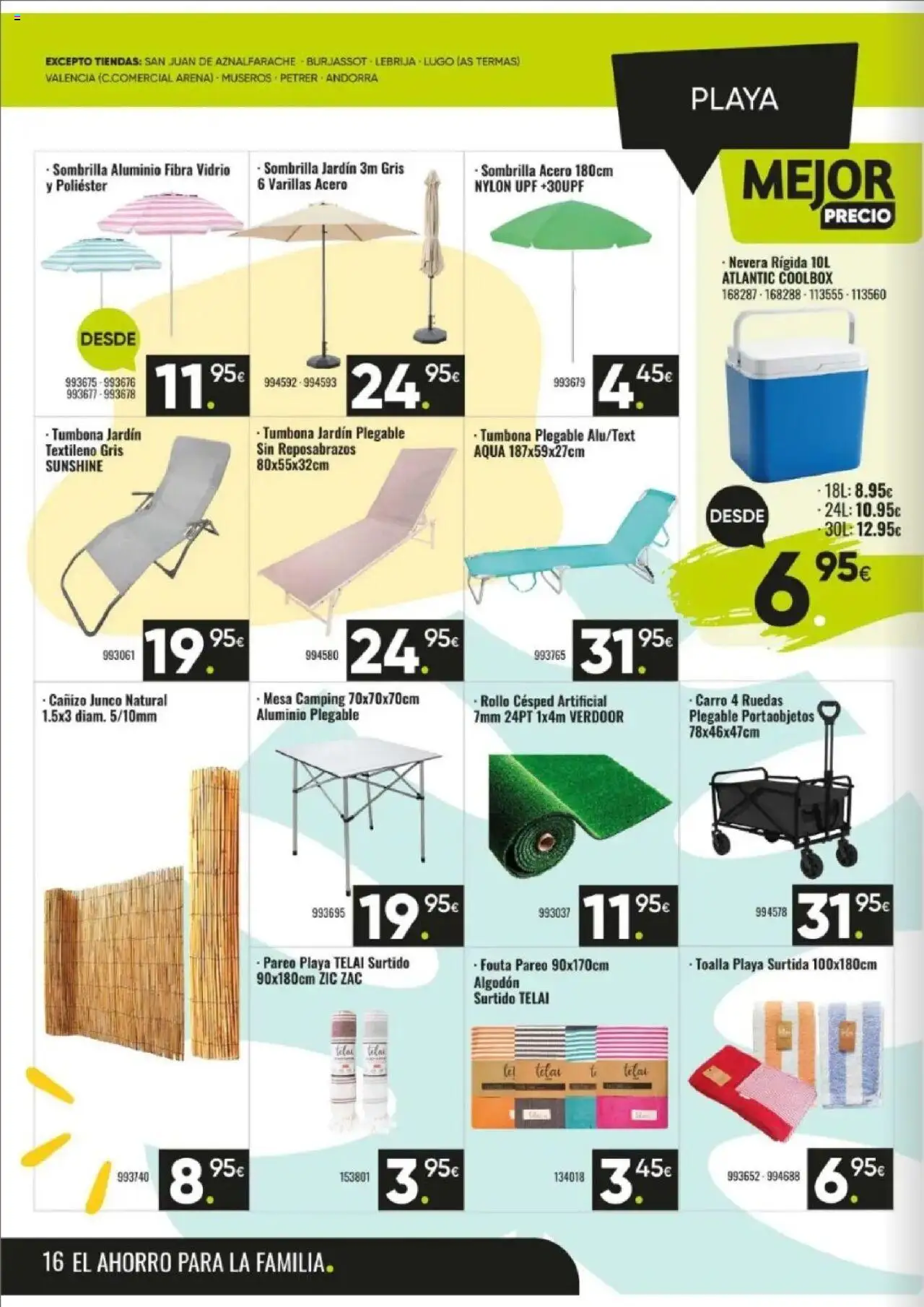 Family Cash folleto │ válido desde el 11.08.2025 | Página: 16 | Productos: Sombrilla, Tumbona, Nevera