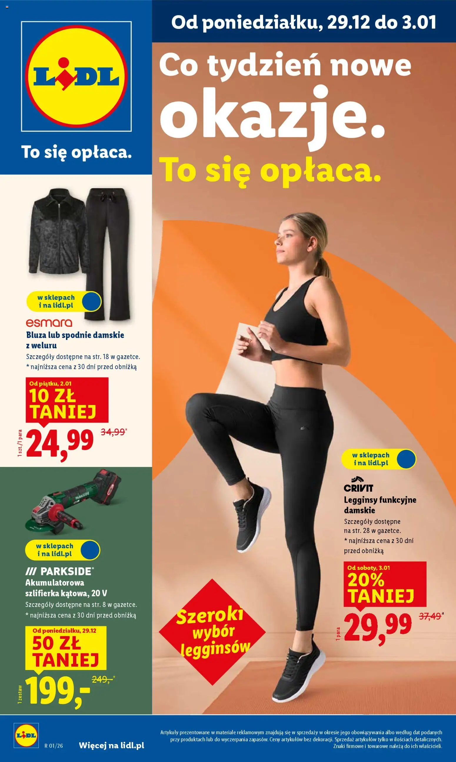Lidl Katalog od 29.12.2025 | Strona: 1 | Produkty: Spodnie, Legginsy, Szlifierka